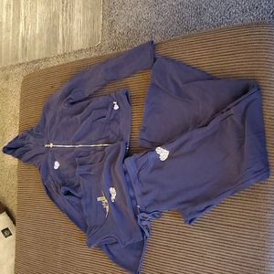 Twisted Heart, Blue tank top M, blue pants M, blue hooded zip up jacket M